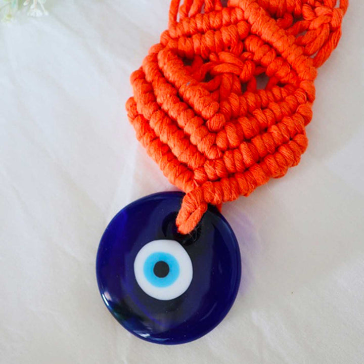 Macrame Orange Evil Eye Hanging