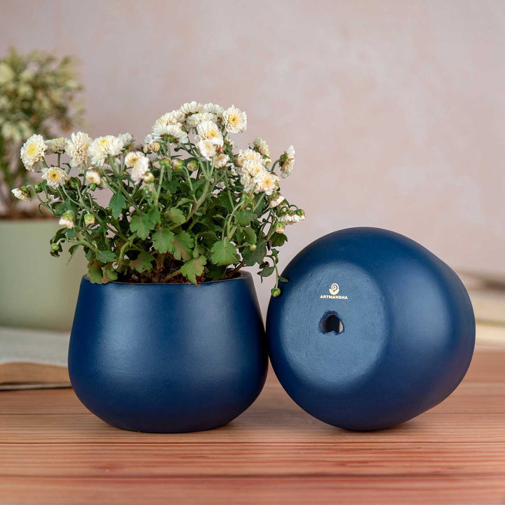 Minimal Blue Terracotta Planter