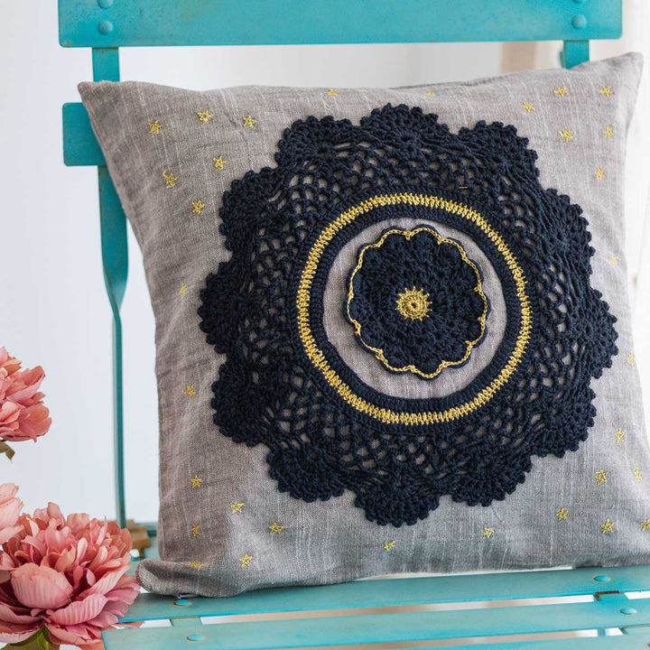 Handmade Prakriti Night Sky Cushion Cover | 16 inch