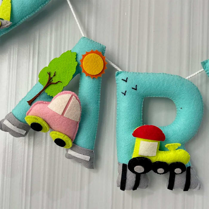 Personalized Transport Theme Felt Bunting / Garland For Kids