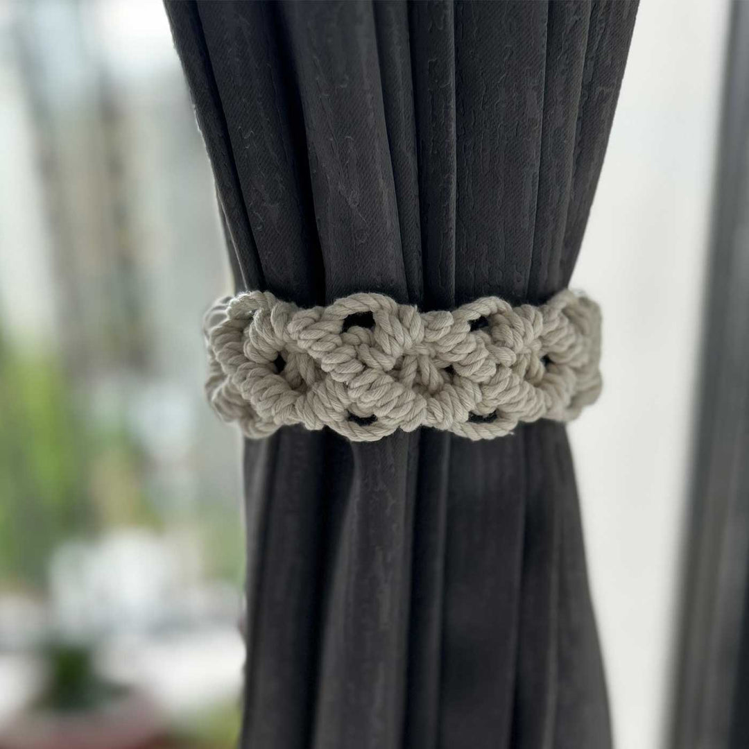 Handmade White Curtain Tie-Back