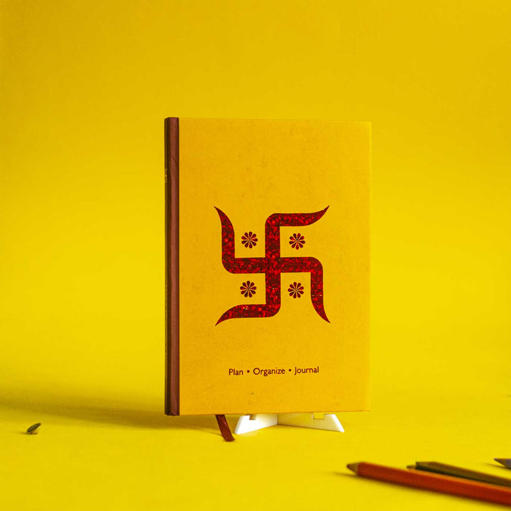 Printed Swastik Planner With Wellness Tracker & Bookmark