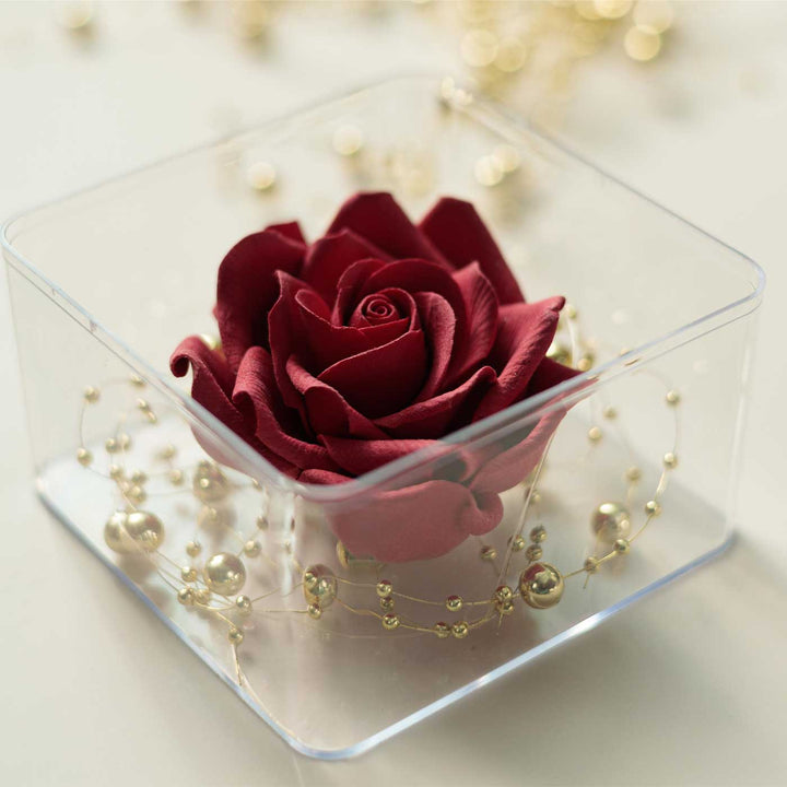 Handmade Forever Red Rose Realistic Deco Clay Table Decor