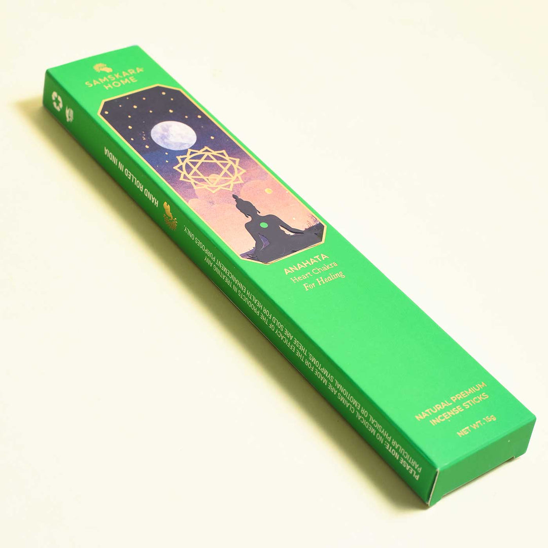 Handmade Anahata - Heart Chakra Natural Bamboo Free Incense Stick / Agarbatti | Set Of 15