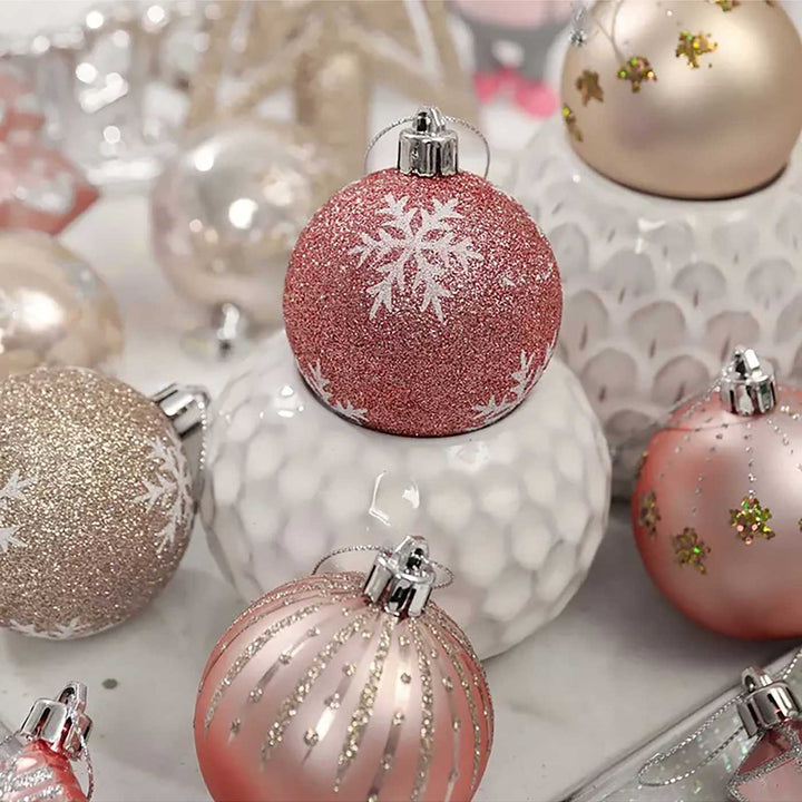 Bronze Metal Shaded Christmas Ball Ornaments For Decoration | Set of 70