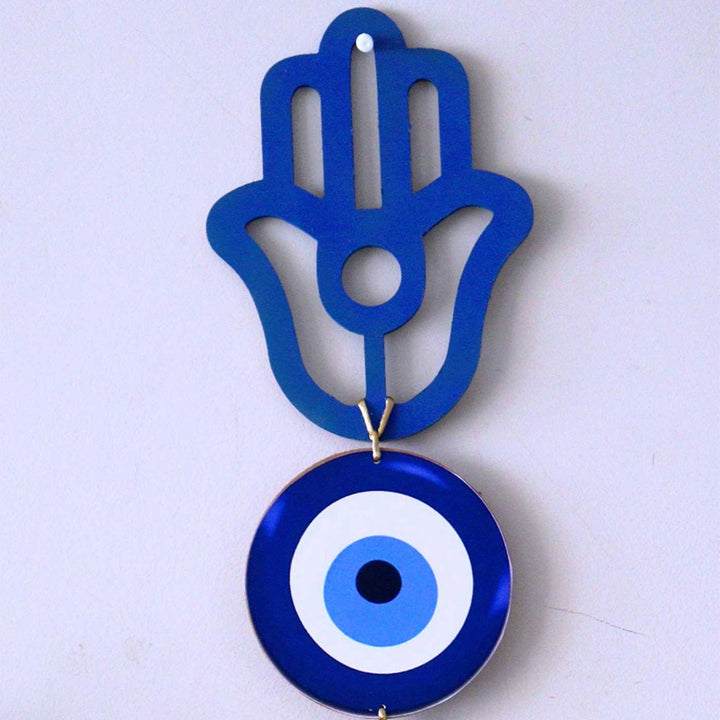 Blue Hamsa & Evil Eye MDF Wall Hanging