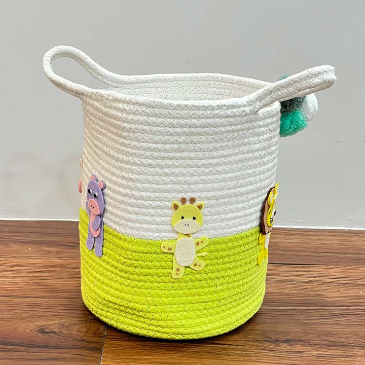 Personalized Handmade Animal Kingdom Jute Basket For Kids