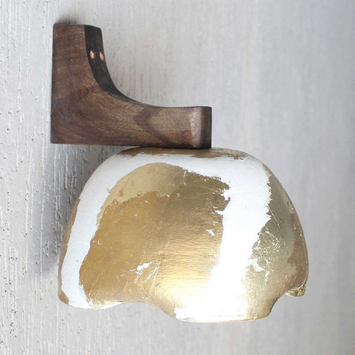 Handmade Gold White Terracotta Wall Lamp