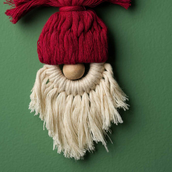 Handmade Gnome Macrame Ornament For Christmas Tree Decoration