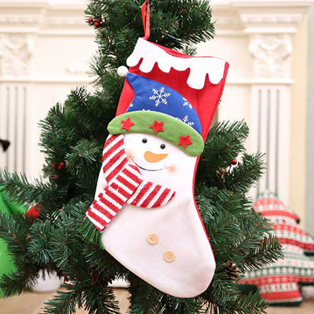 Personalized Snowy Scallop And Muffler Felt Stockings For Christmas Decoration