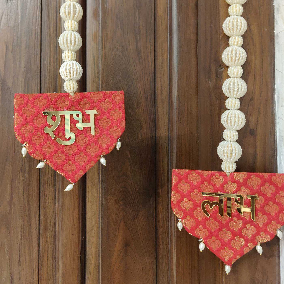 Handmade Festive Brocade Shubh Labh Hangings