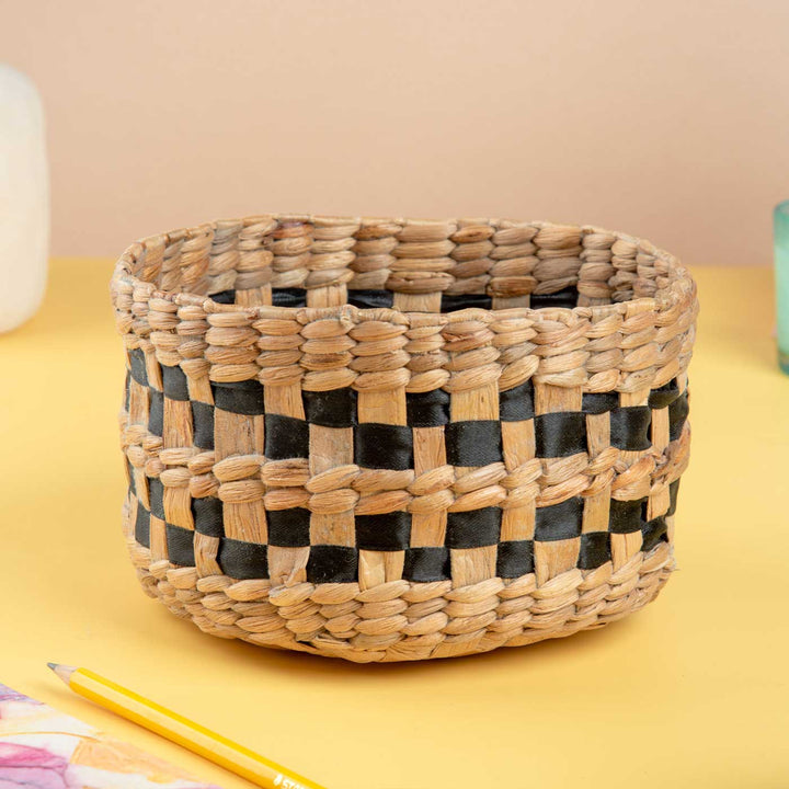 Handmade Natural Water Hyacinth Storage Basket | Set Of 2