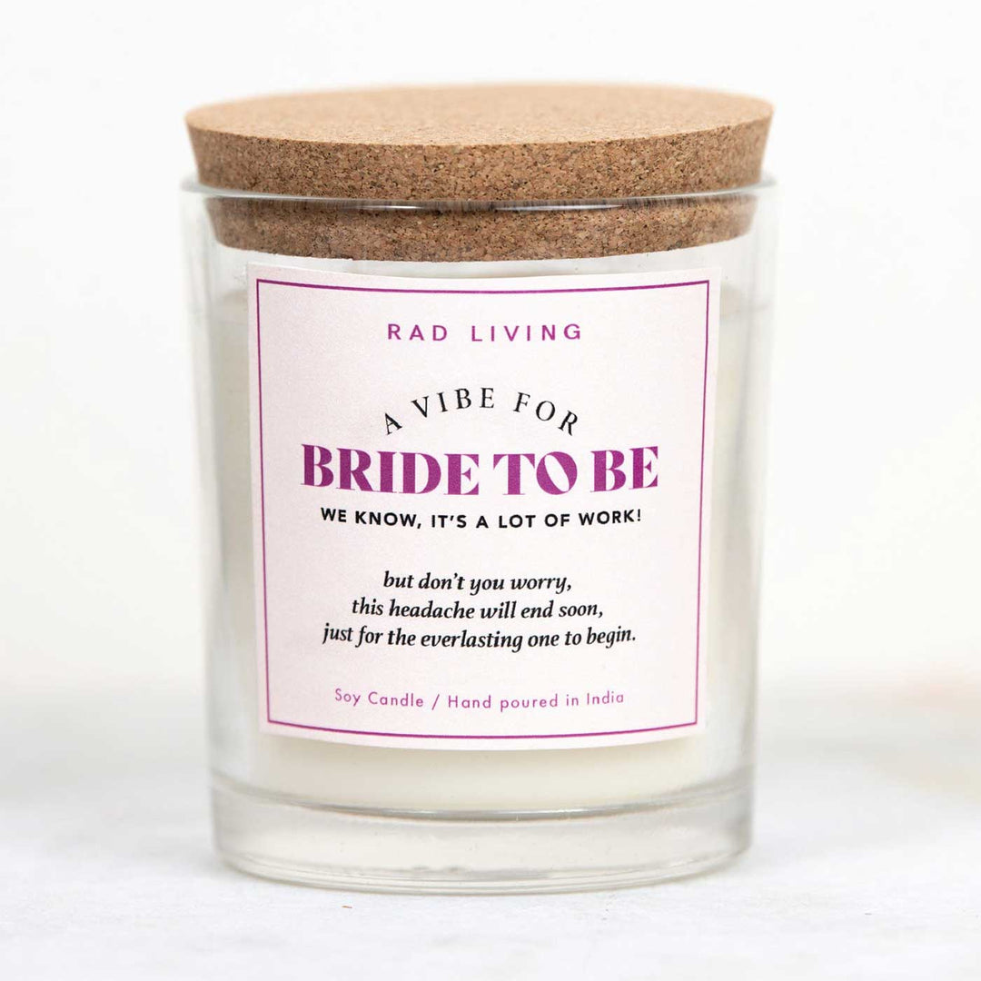 Hand Poured Bride To Be Fresh Lilies Scented Soy Wax Candle