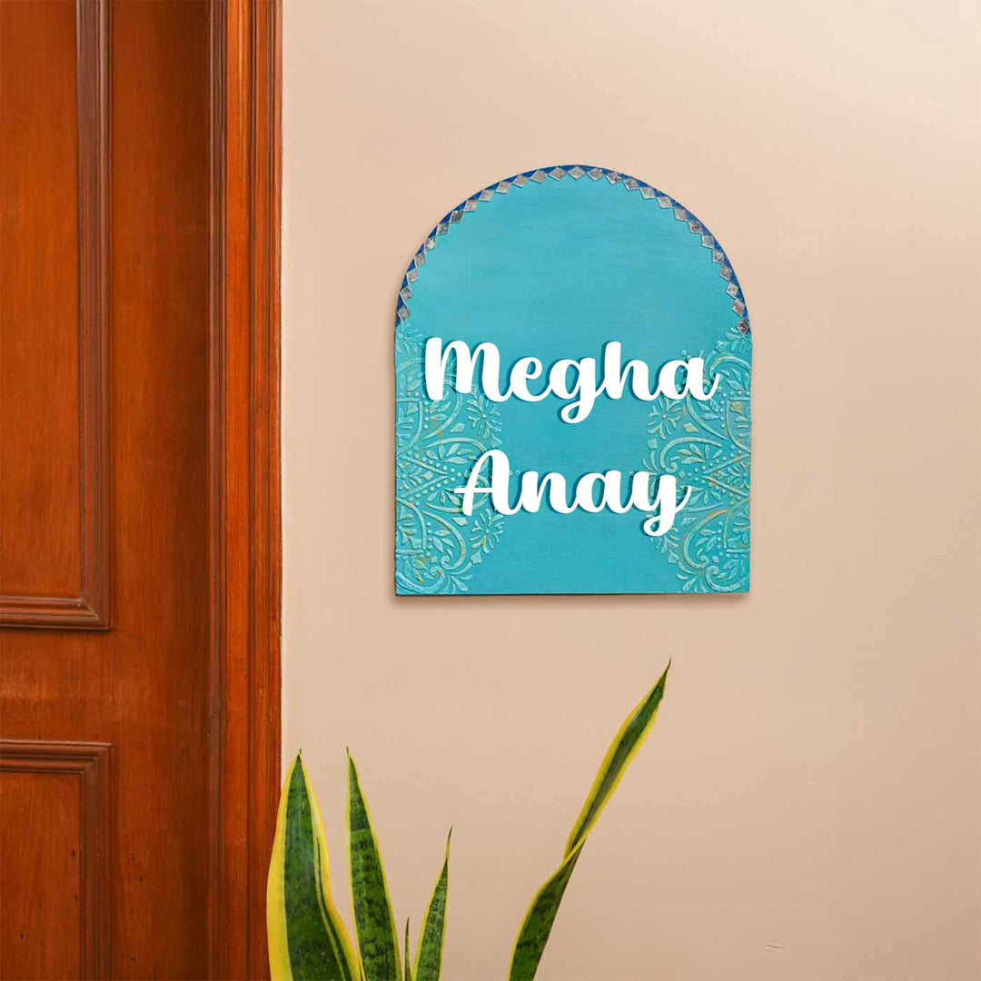 Personalized Royal Blue Theme Mdf Wood Name Plate