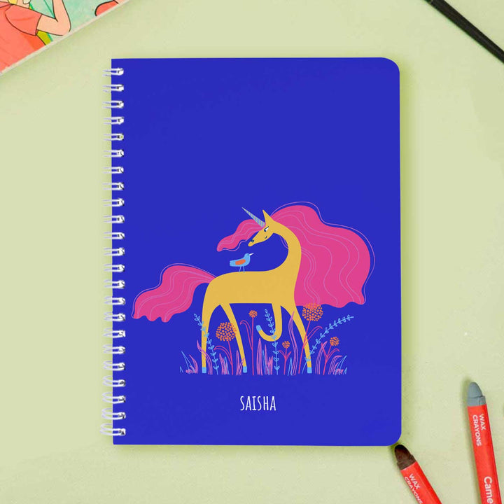 Personalized Magical Unicorn Theme Spiral Bound Notebook | 60 Pages