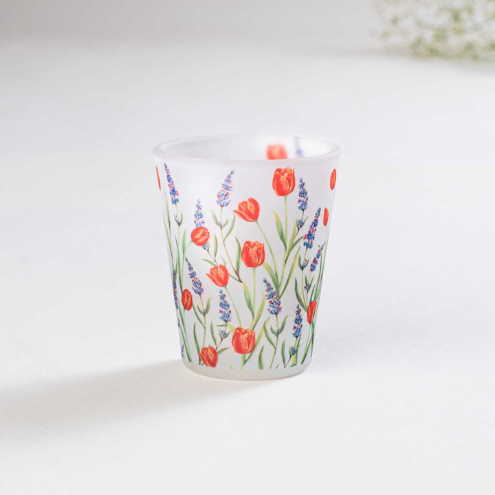 Delicate Print Frosted Shot Glasses I Set of 4