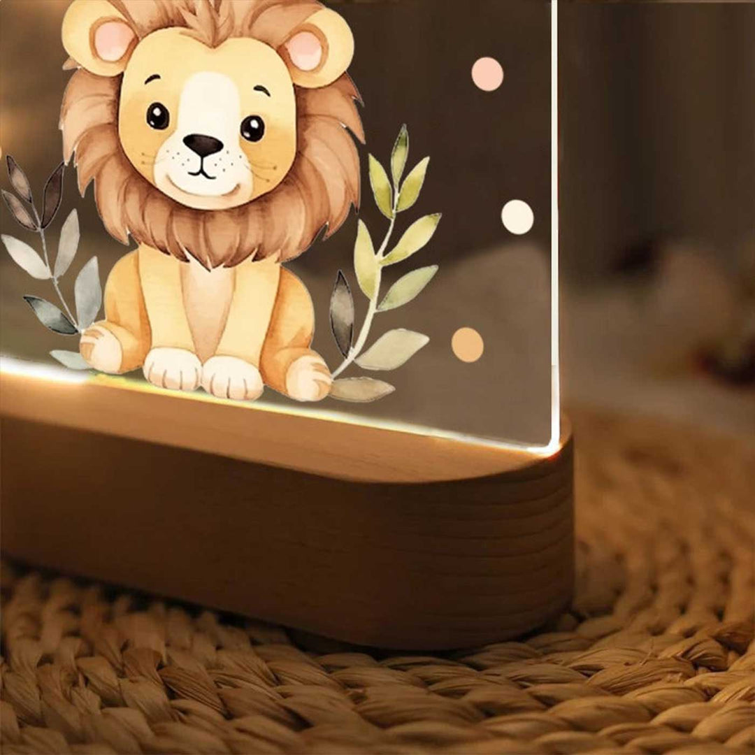 Personalized Lion Theme Acrylic LED Table Lamp