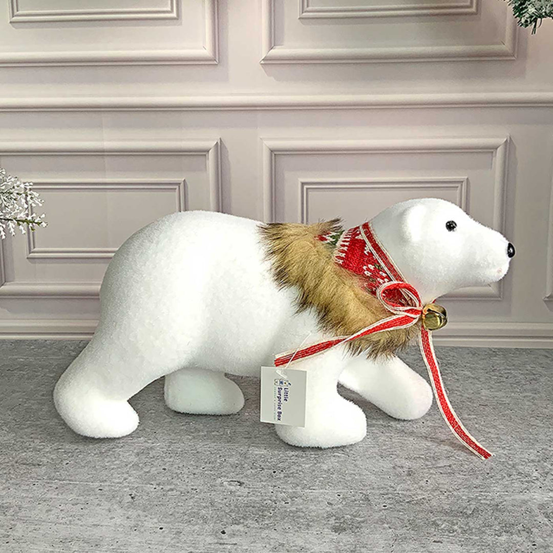 Medium Snow Polar Bear Decor For Christmas Table Decoration