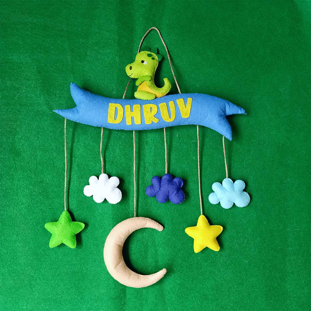 Personalized Handmade Dinosaur Theme Felt Kids Name Plate