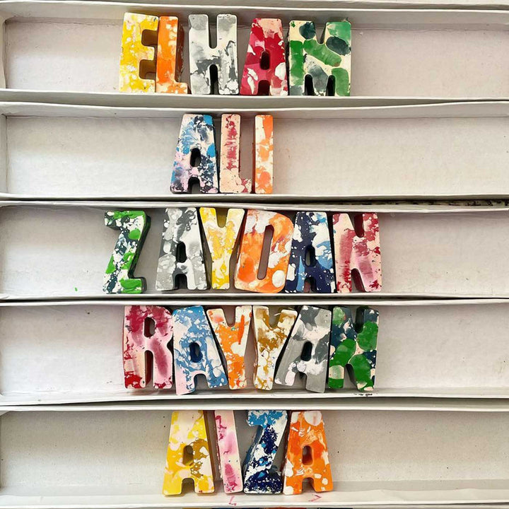 Personalized Handmade Non-Toxic Marbled Name Crayons