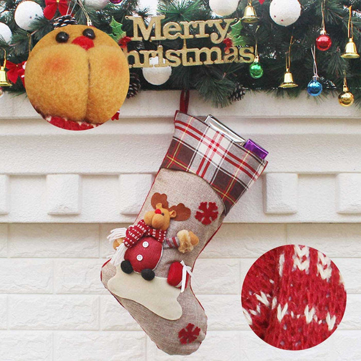 Handmade Rudolf Cotton Stockings For Christmas Decoration