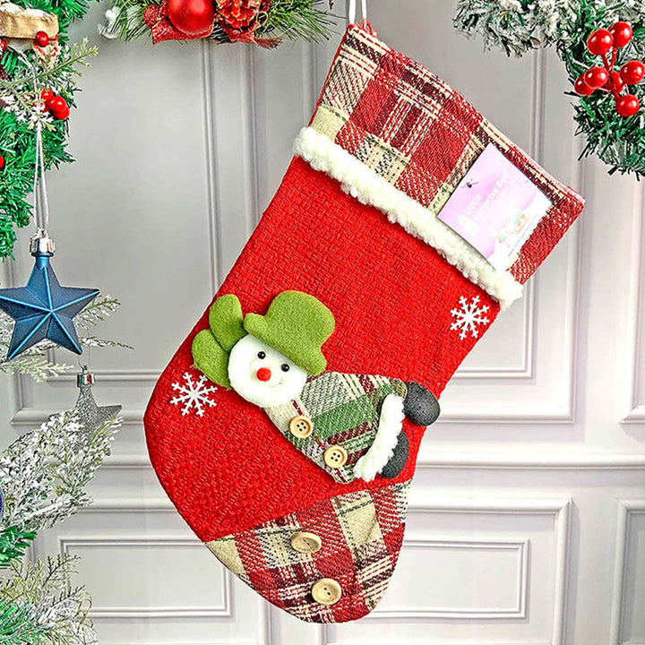 Handmade Flying Snowman Woolen Stockings For Christmas Decoration