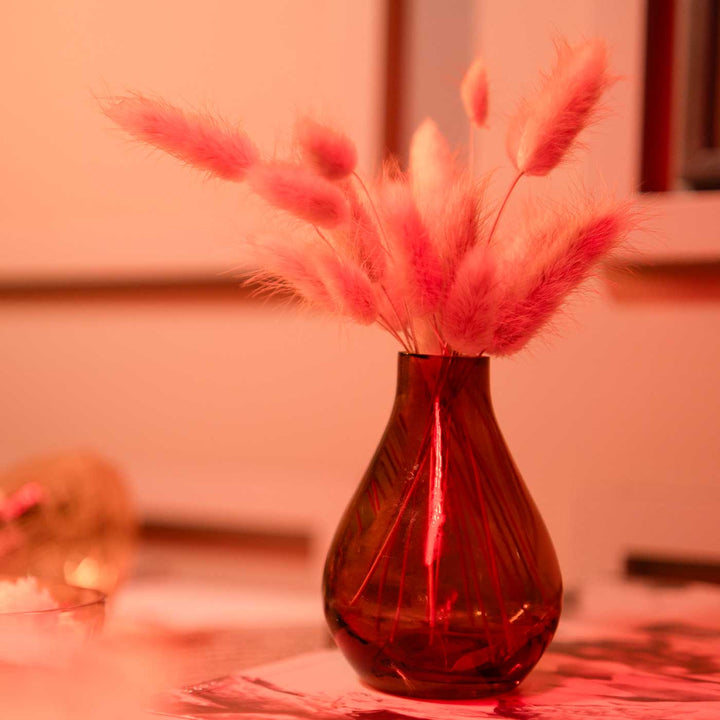 Rustic Charm Glass Vase With Dried Flower Bunch