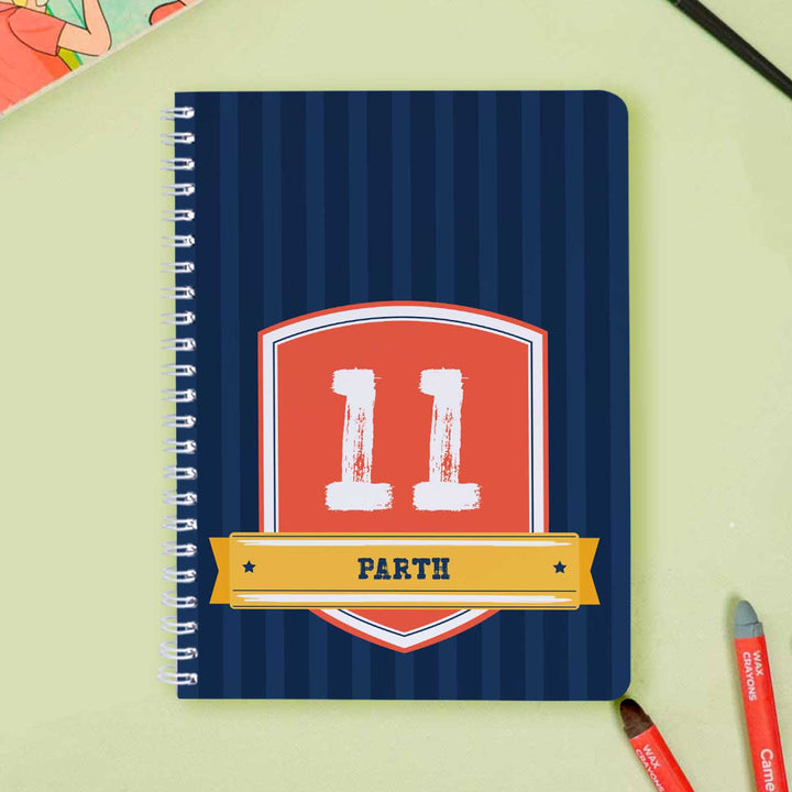 Personalized Jersey Number Theme Spiral Bound Notebook | 60 Pages