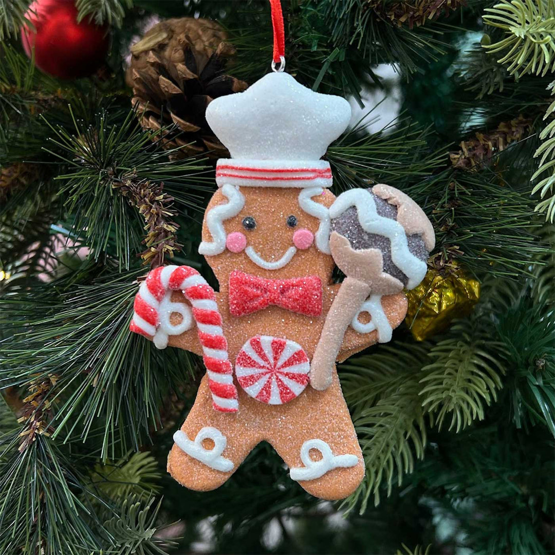 Handmade Gingerbread Baking Memories Clay Ornaments For Christmas Tree Decoration | Set Of 2