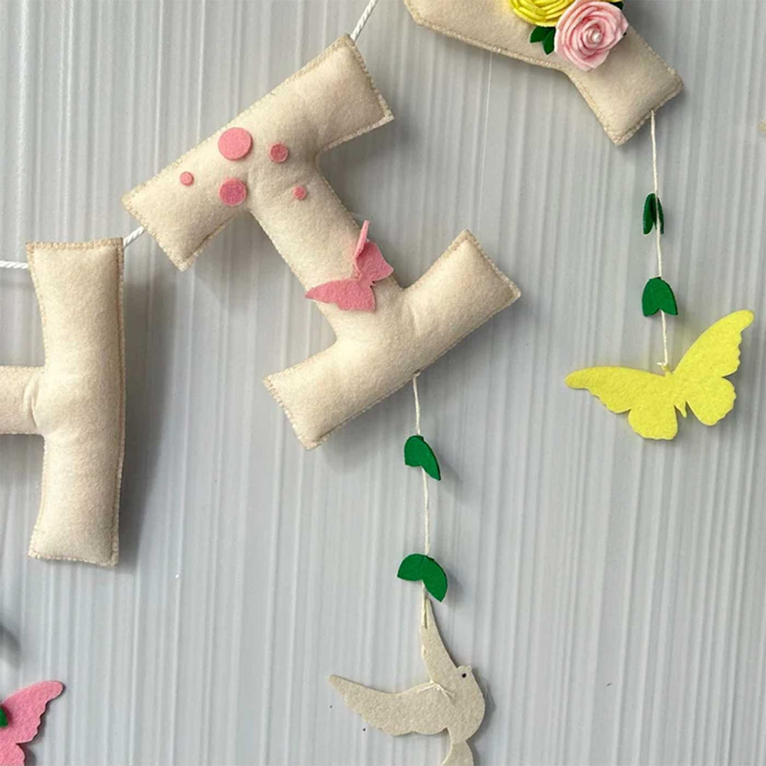 Personalized Birds & Butterflies Felt Bunting / Garland For Kids