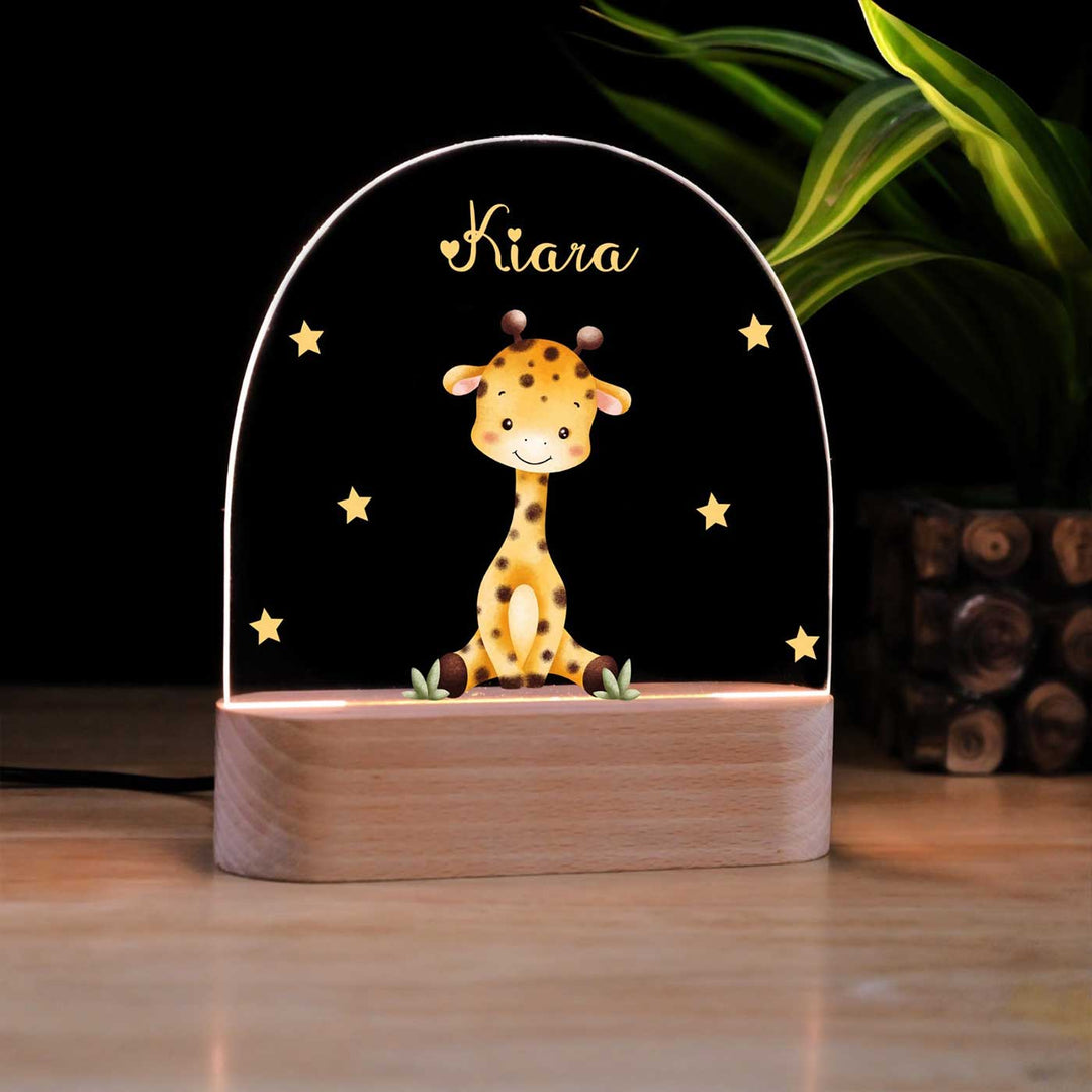 Personalized Giraffe Theme Acrylic LED Table Lamp