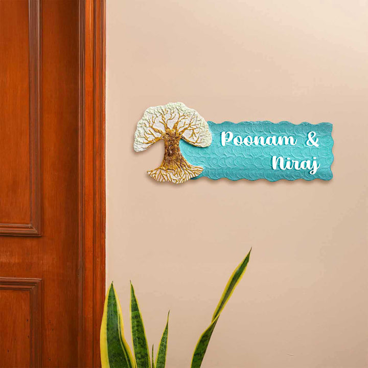 Personalized Tree Of Life Theme Mdf Wood Name Plate