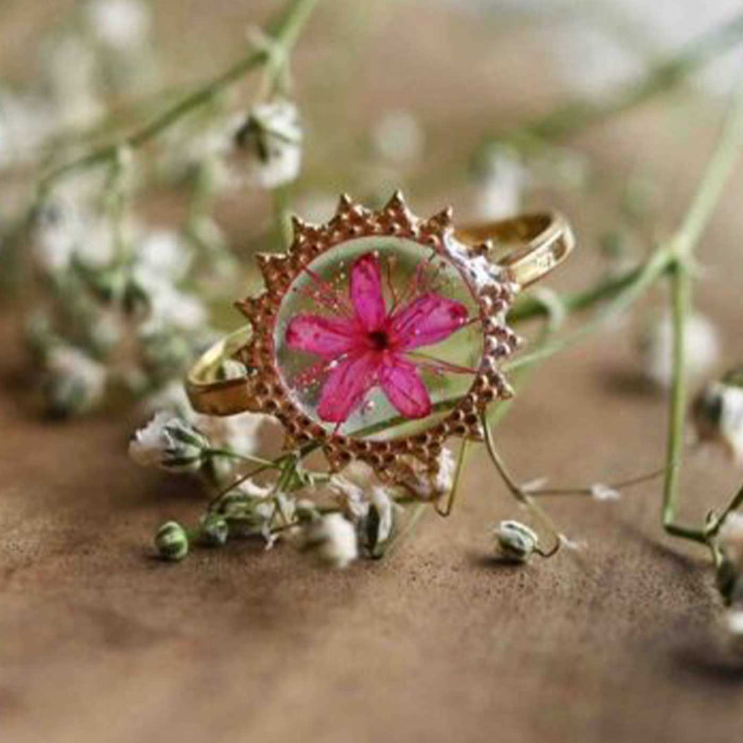 Handmade Preserved Flower Ride Into The Sunset Brass Ring