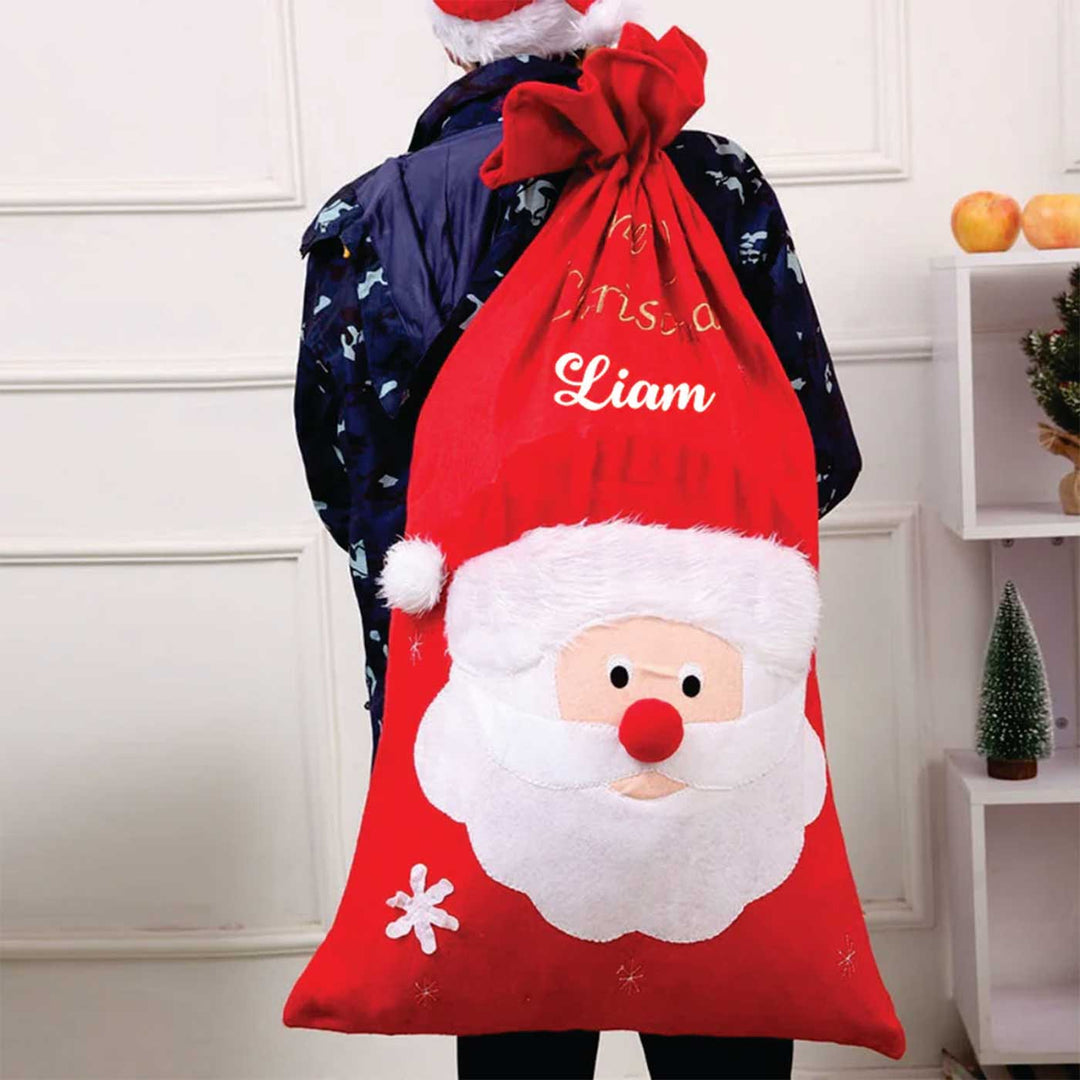 Personalized Santa Extra Large Felt Gift Sack | Xmas Gifting Ideas