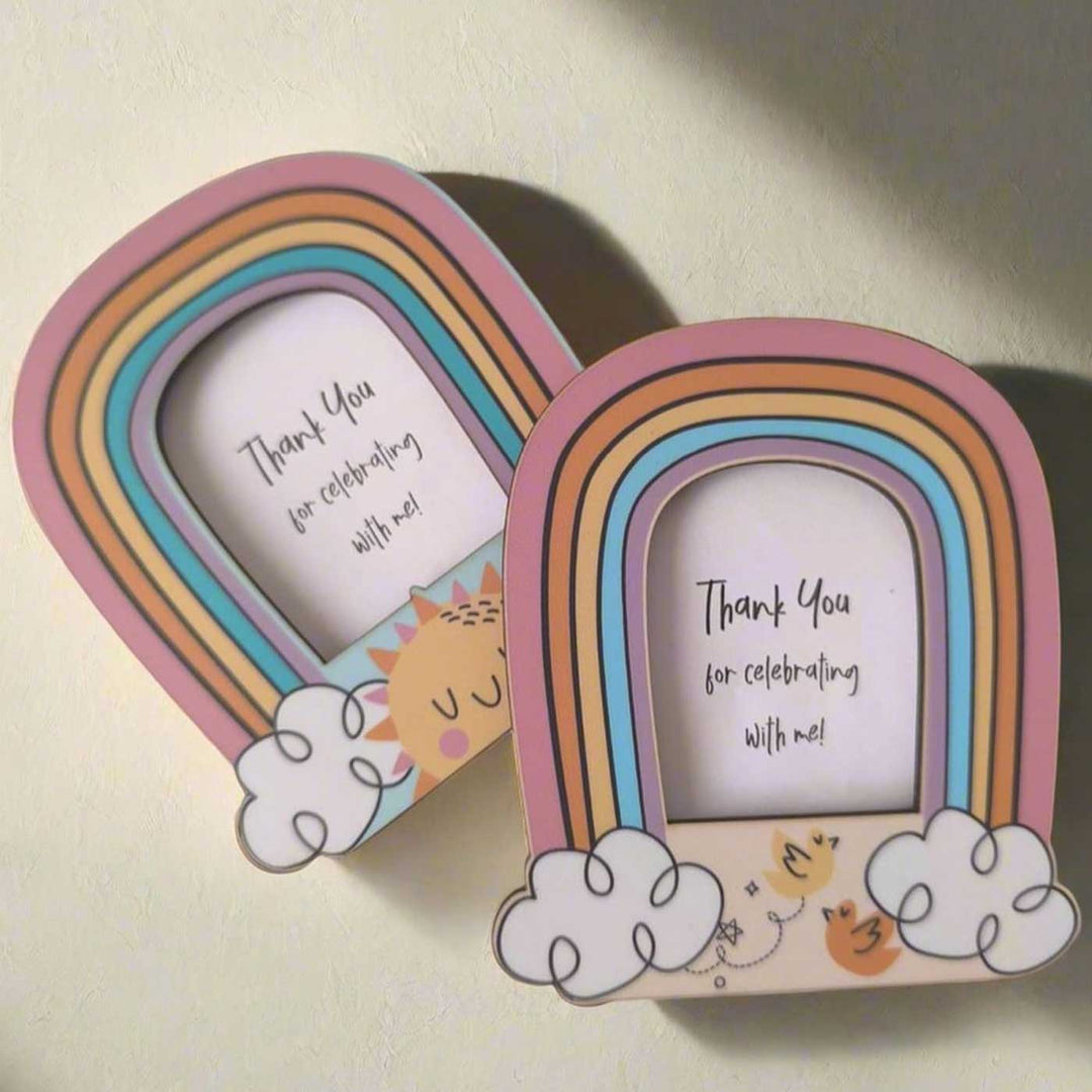 Handmade Rainbow MDF Wood Polaroid Magnet | Set Of 2