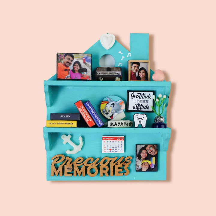 Personalized Handmade Teal House Shaped Miniature Magnet