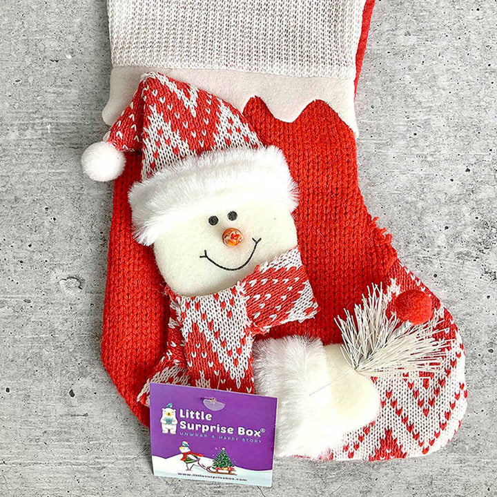 Handmade Mini Snowflake Snowman Woolen Stockings For Christmas Decoration