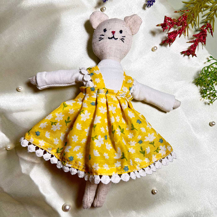 Handmade Miniature Cat Cotton Doll For Kids