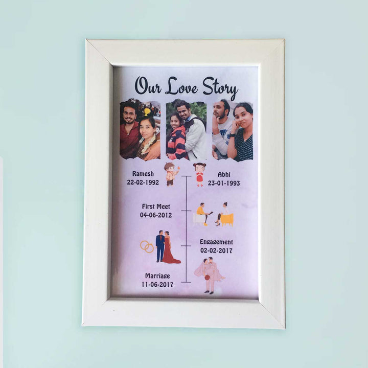 Photo Personalized Love Story Wooden Photo Frame