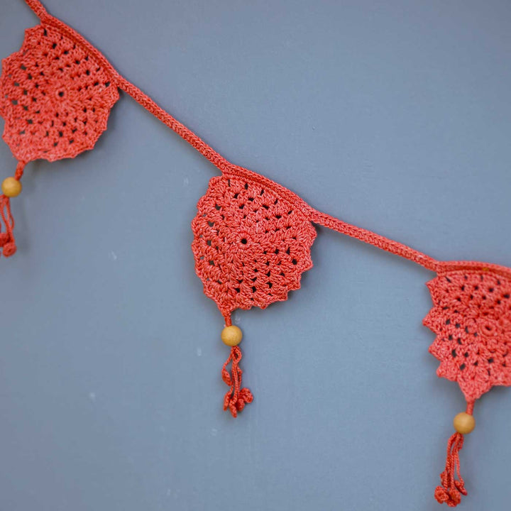 Handmade Crochet Rust Red Bird Boho Cotton Bunting