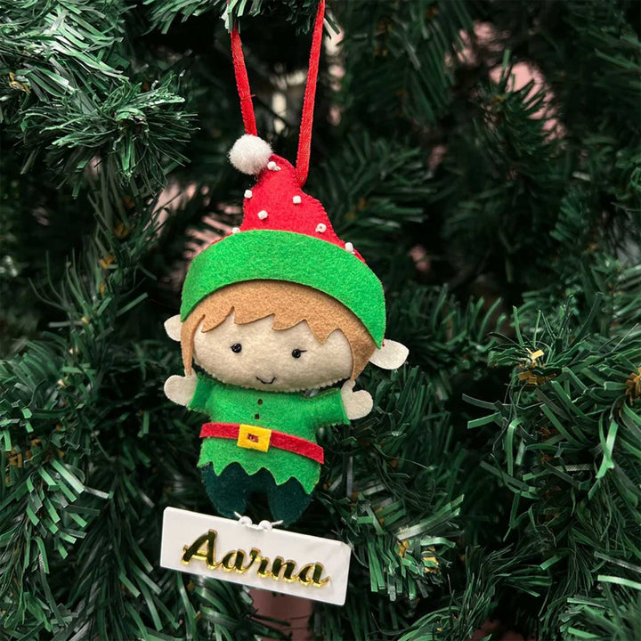 Personalized Elf Felt Felt Ornaments For Christmas Tree Decoration