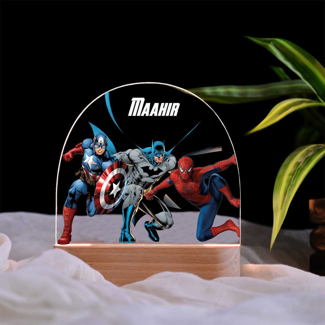 Personalized Superheroes Theme Acrylic LED Table Lamp