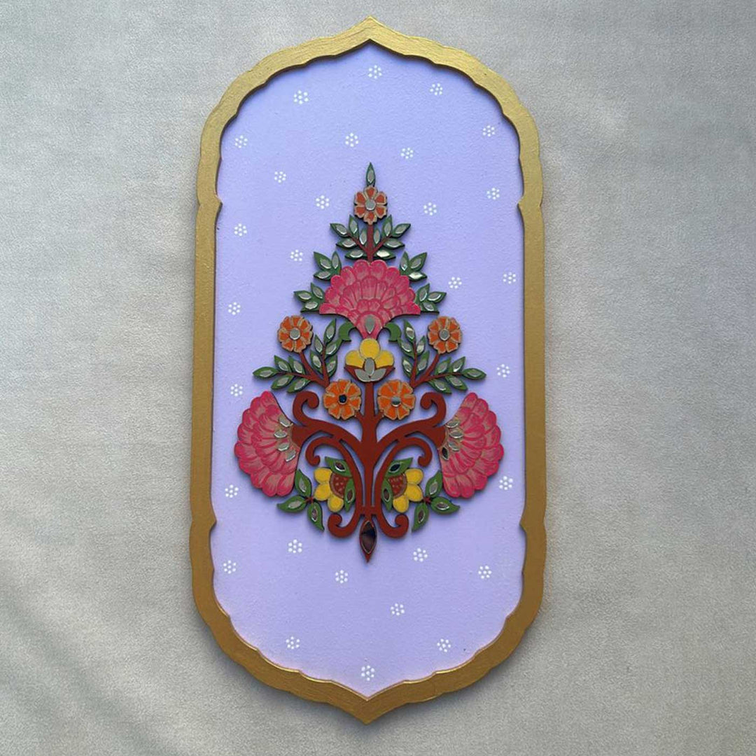 Hand-Painted Floral Ornate Theme MDF Wood Wall Decor