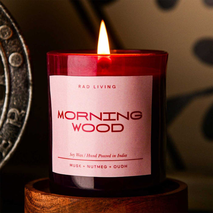 Hand Poured Morning Wood Musk, Nutmeg & Oudh Scented Soy Wax Candle