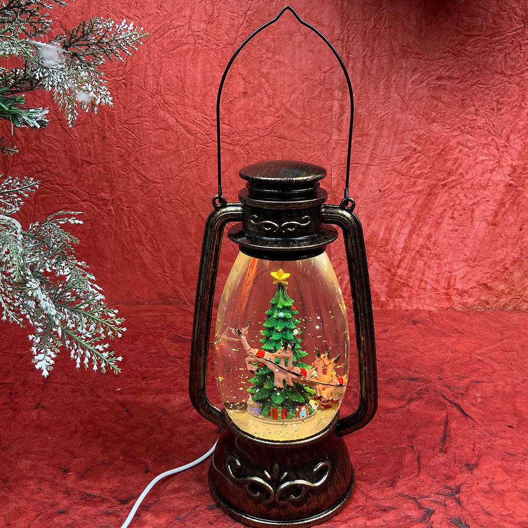 Flying Deer Xmas Tree Musical Lantern For Christmas Table Decoration