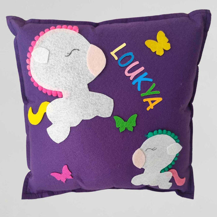 Personalized Handmade Unicorn Theme Felt Kids Pillow