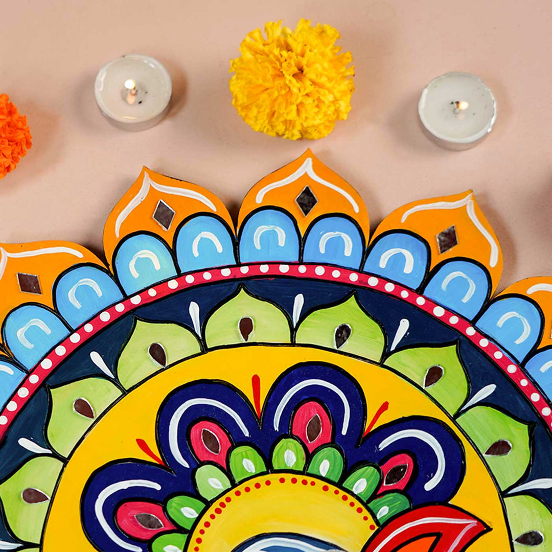 Handmade Placemat Wooden Rangoli