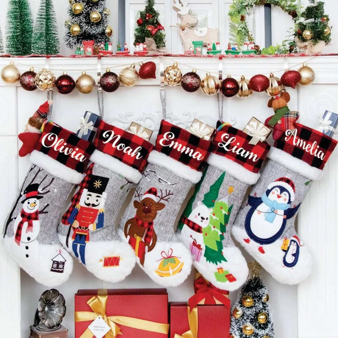 Personalized The Nutcracker And Friends' Cotton & Fur Stockings For Christmas Decoration