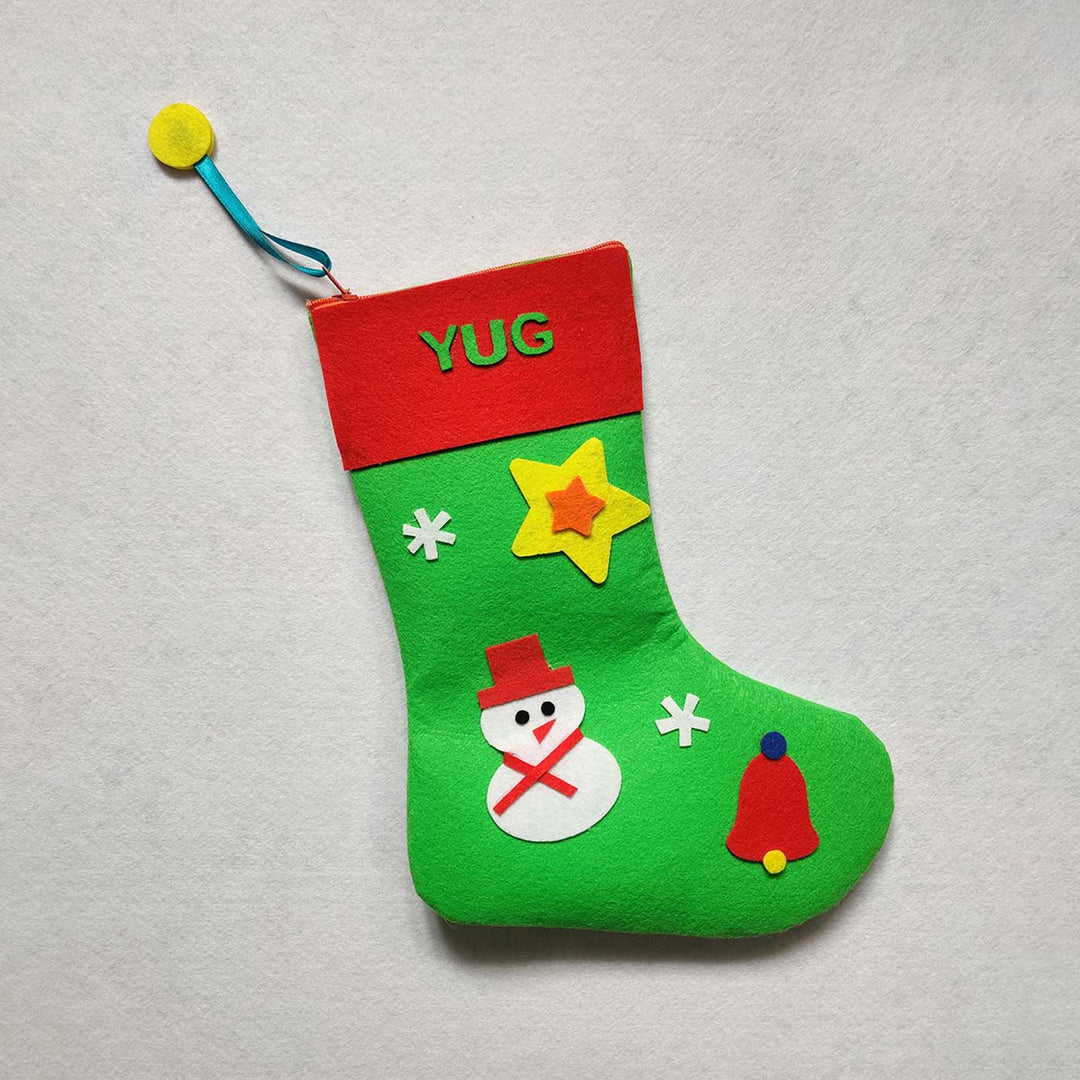 Personalized Green Felt Stockings For Christmas Decoration