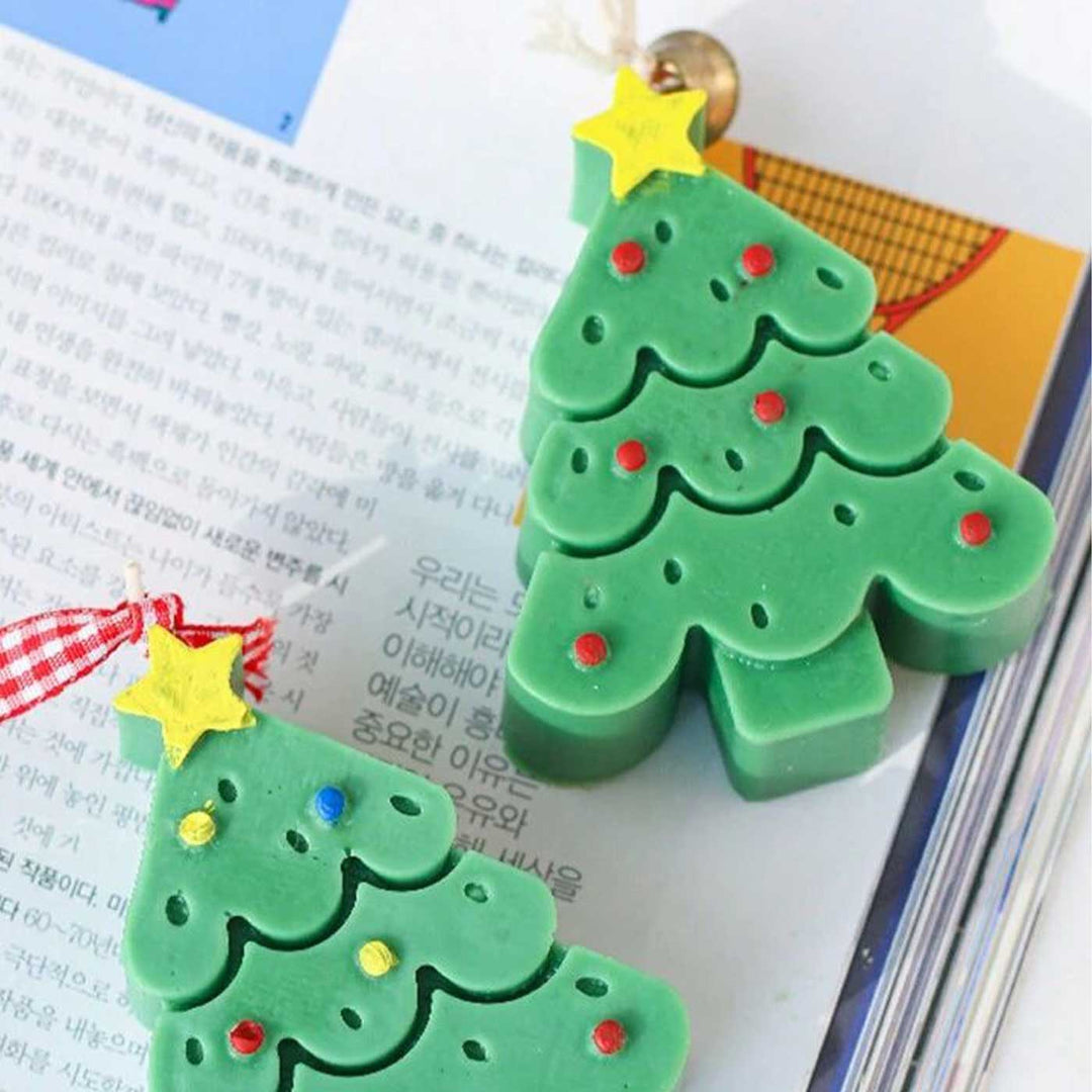 Handmade Tree Small Scented Soy Wax Candle For Christmas Decoration | Set Of 2